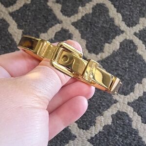 Michael Kors Gold Tone Buckle Bracelet with Brown Accents
